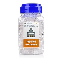 Cable Matters 100-Pack Cat 6 Pass Through RJ45 Connectors/Modular Plugs & 8-Color 200-Pack RJ45 Strain Relief Boots