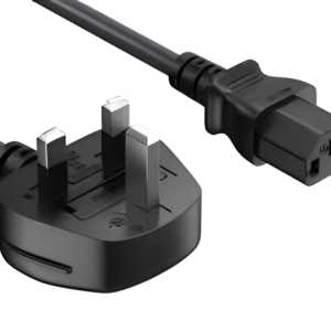 England EX-UK Power Cord with Fuse 18AWG 13A/250V, Black