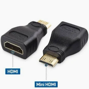 Gold Plated Mini HDMI Male to HDMI 19 Pin Female Adapter - Black