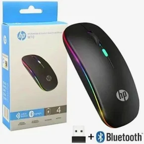 HP W10 Rechargeable Bluetooth & Wireless RGB Dual Model Mouse
